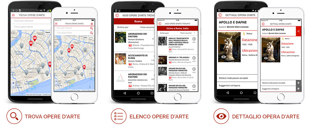 grafica e funzionalità app Artitaly