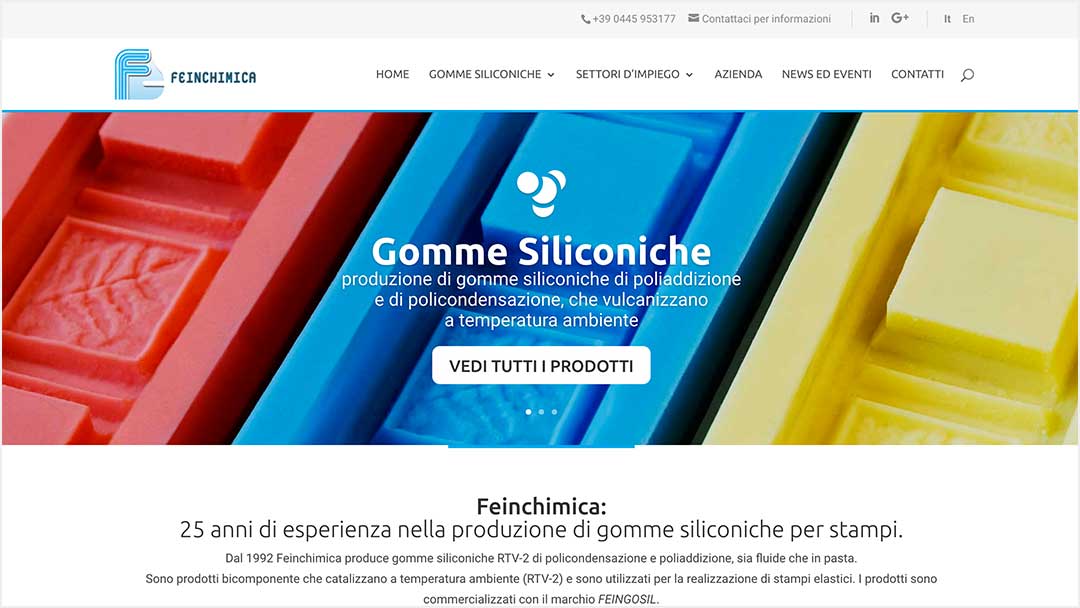Feinchimica.it homepage sito web